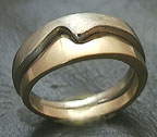 nesting ring set in yellow and white gold