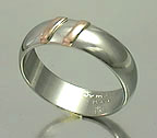 platinum and rose gold stripes ring