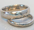 hammered texture wedding rings